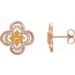 14K Rose Natural Citrine & 1/5 CTW Natural Diamond Clover Earrings