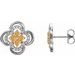 Sterling Silver Natural Citrine & 1/5 CTW Natural Diamond Clover Earrings
