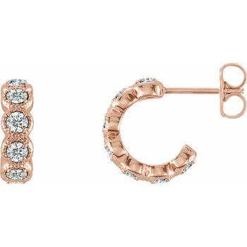 14K Rose .875 CTW Diamond Hoop Earrings Ref. 14080944