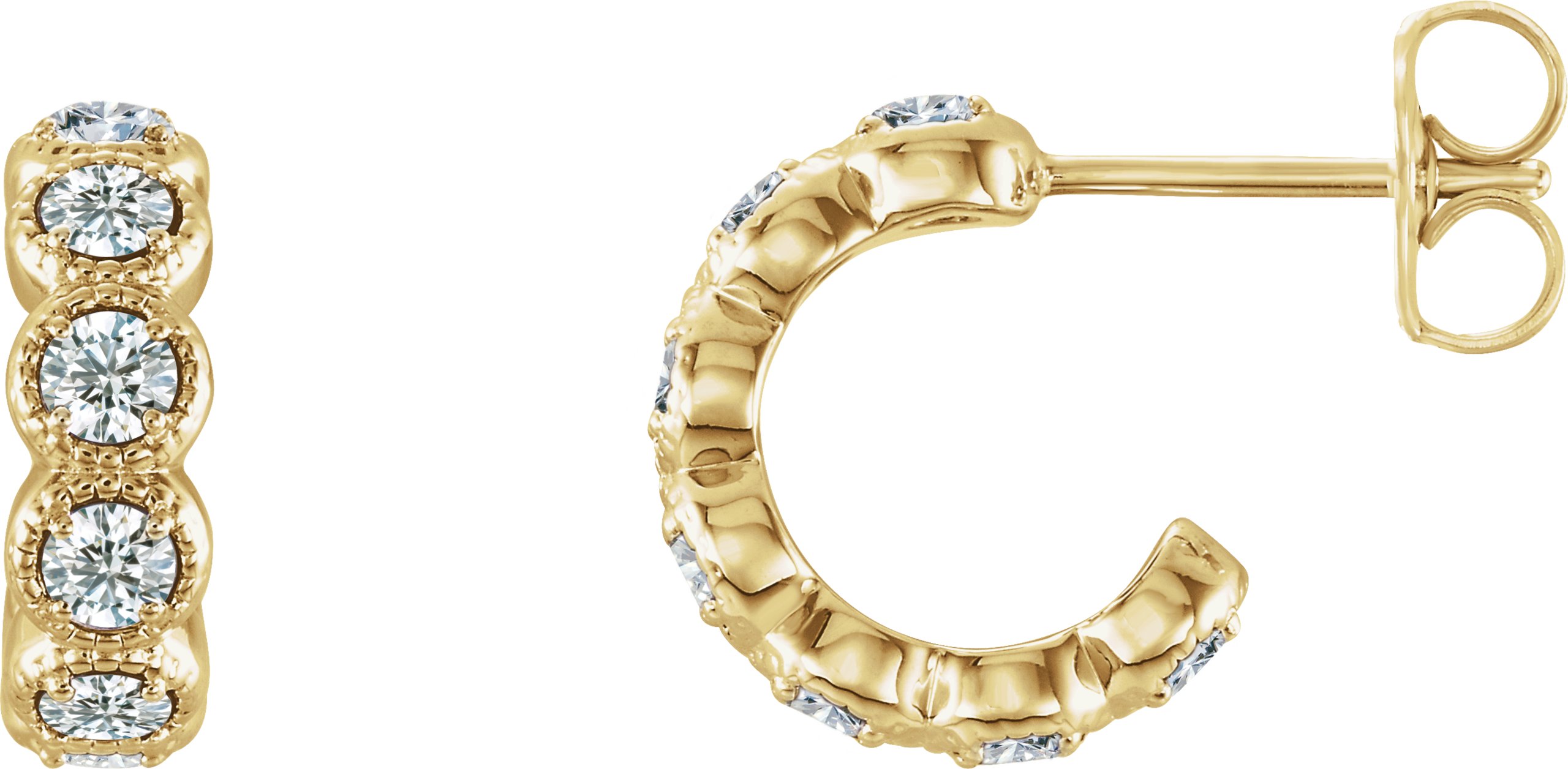 14K Yellow .875 CTW Diamond Hoop Earrings Ref. 14080943