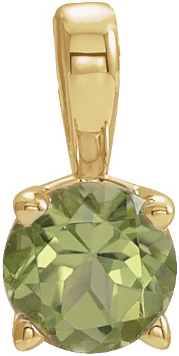 14K Yellow 6 mm Natural Peridot Pendant