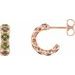 14K Rose Natural Peridot Hoop Earrings