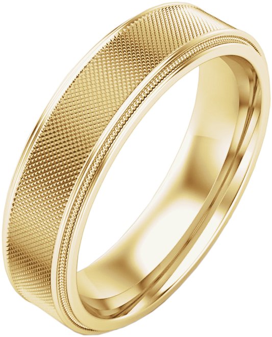 14K Yellow 6 mm Patterned Band Size 10 Ref 15479812