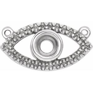 10K White Accented Evil Eye Necklace Center