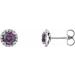 14K White 3 mm Lab-Grown Alexandrite & 1/10 CTW Natural Diamond Earrings