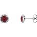 14K White 5 mm Natural Ruby & 1/8 CTW Natural Diamond Earrings