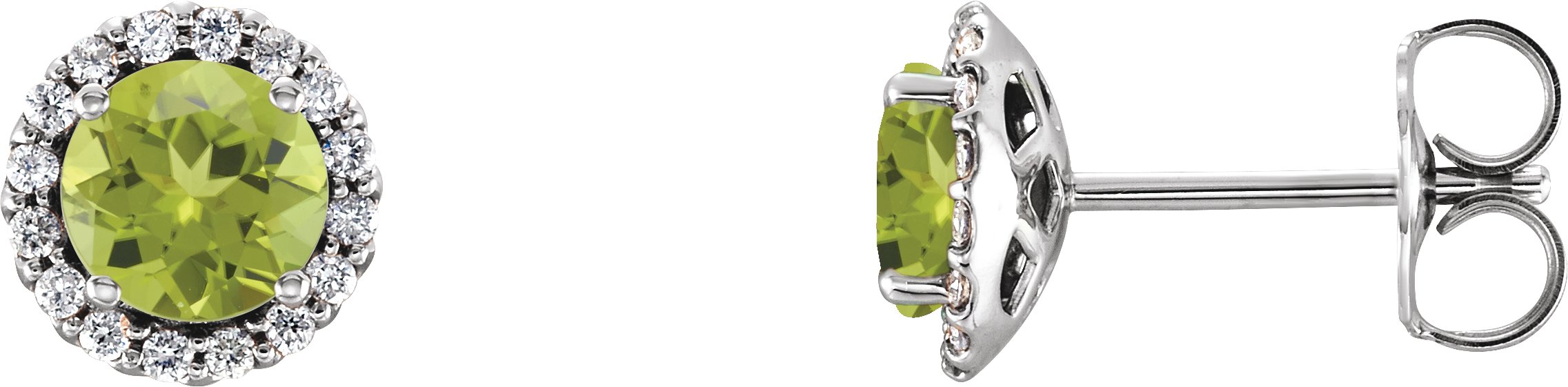 Sterling Silver Peridot and .17 CTW Diamond Earrings Ref 16635579