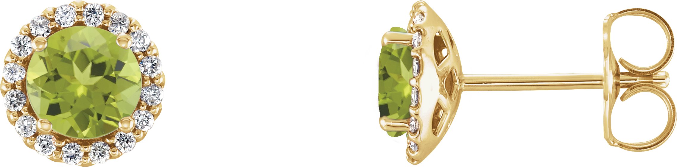 14K Yellow Peridot and .17 CTW Diamond Earrings Ref 14125749