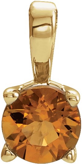 14K Yellow 6 mm Natural Citrine Pendant