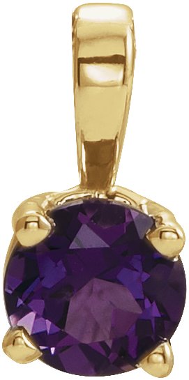 14K Yellow 6 mm Natural Amethyst Pendant