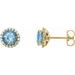 14K Yellow 3.5 mm Natural Aquamarine & 1/10 CTW Natural Diamond Earrings