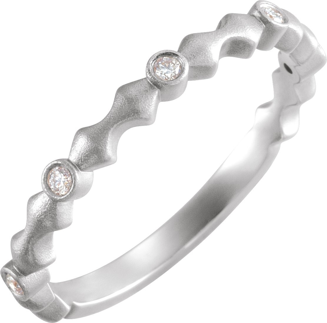 14K White .07 CTW Natural Diamond Anniversary Band