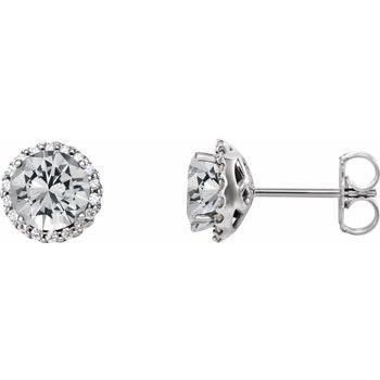 14K White .625 CTW Diamond Earrings Ref 14123910