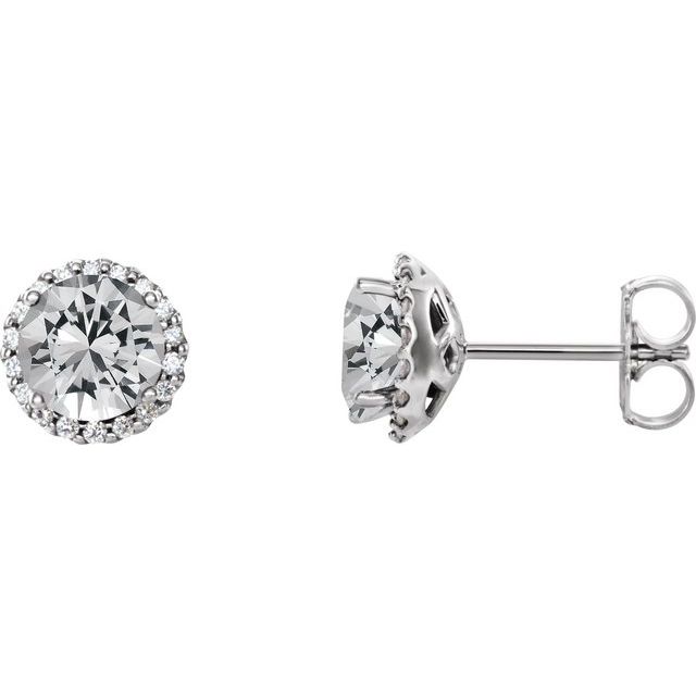 14K White 3/8 CTW Natural Diamond Earrings