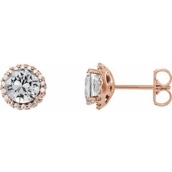 14K Rose .625 CTW Diamond Earrings Ref 14123912