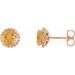 14K Rose 3.5 mm Natural Citrine & 1/10 CTW Natural Diamond Earrings