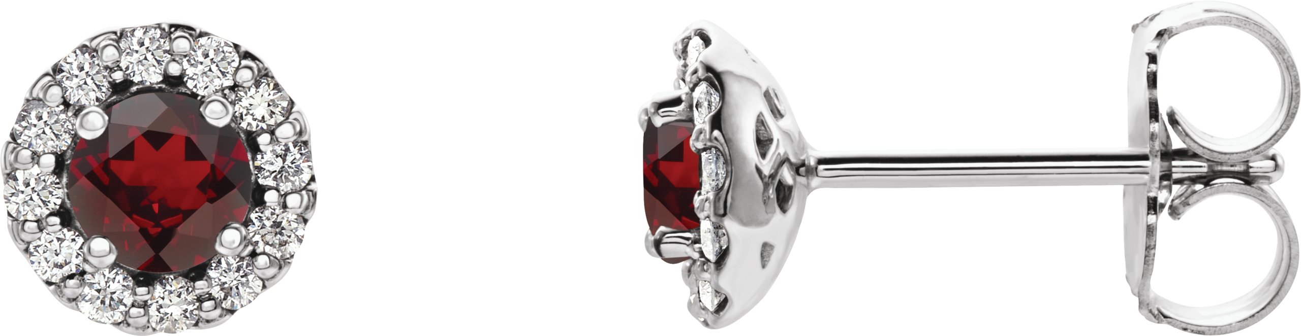 Platinum Mozambique Garnet and .17 CTW Diamond Earrings Ref 14123893