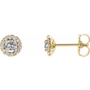 14K Yellow Sapphire & 1/6 CTW Diamond Earrings