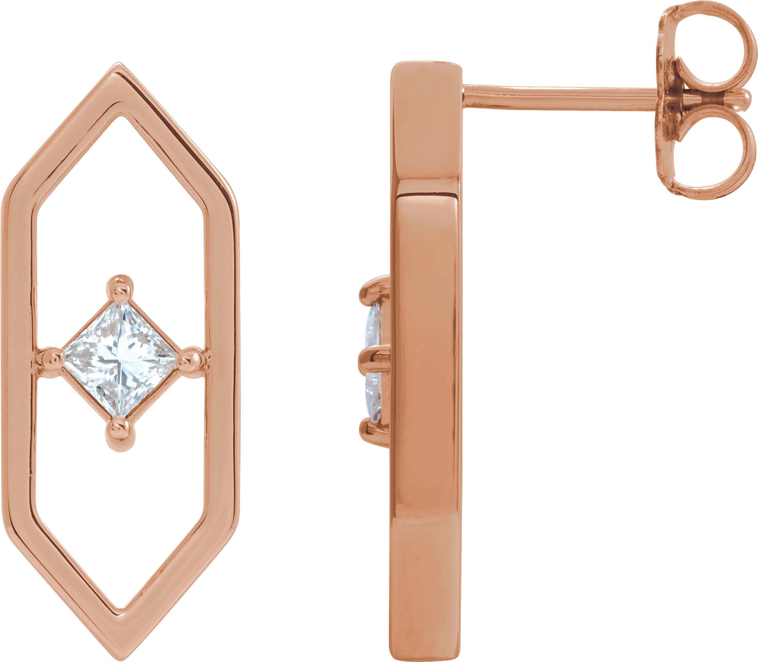 Rose gold deals geometric earrings