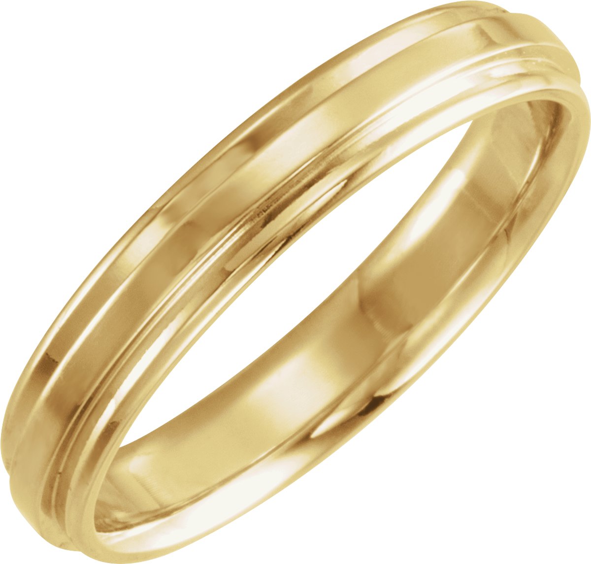 14K Yellow 4 mm Flat Edge Band Size 8