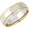 18KY and Platinum 7.5mm Comfort Fit Wedding Band Ref 698914