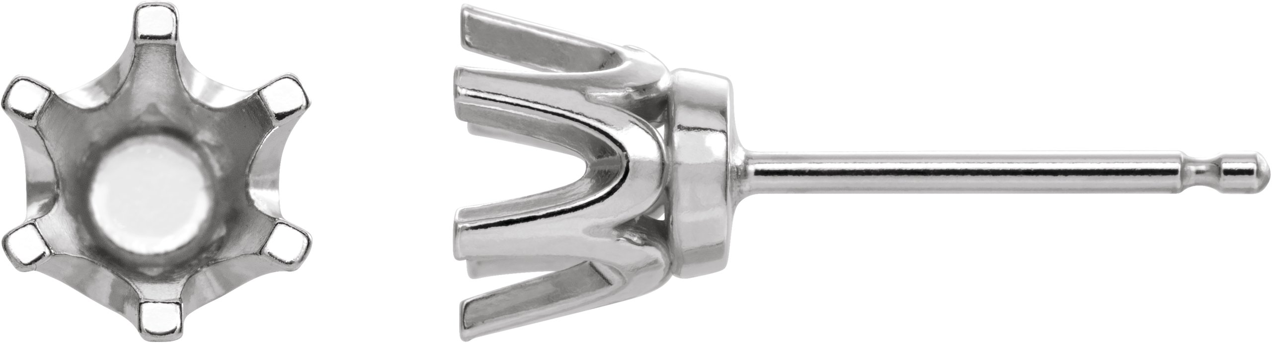 Round 6-Prong Crown Stud Earrings