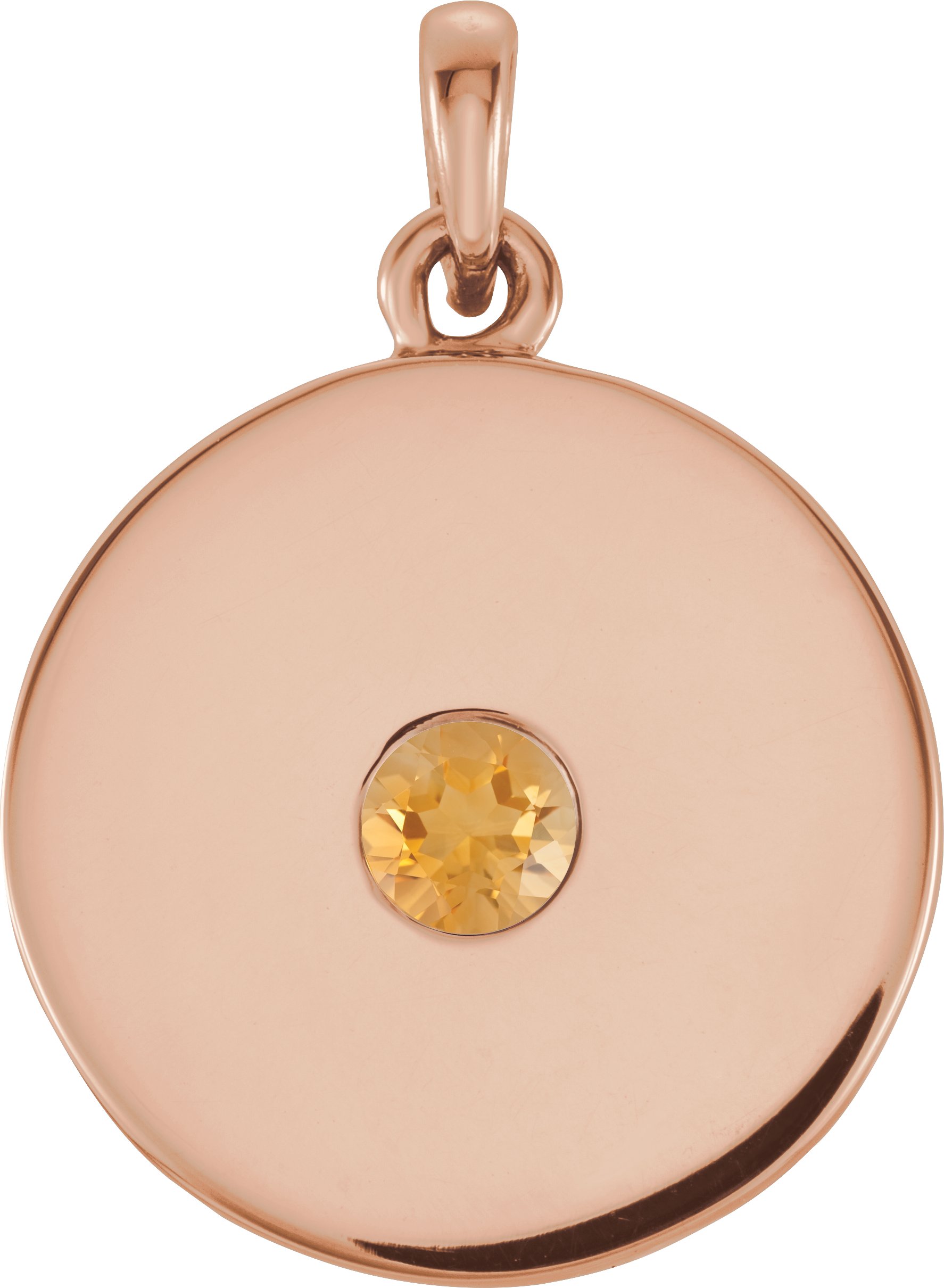 14K Rose Citrine Disc Pendant Ref. 12890087