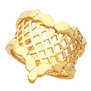 14K Yellow Latticework Ring