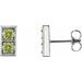 Sterling Silver Natural Peridot Two-Stone Earrings