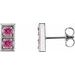 Platinum Natural Pink Tourmaline Two-Stone Earrings