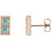 14K Rose Natural Blue Zircon Two-Stone Earrings