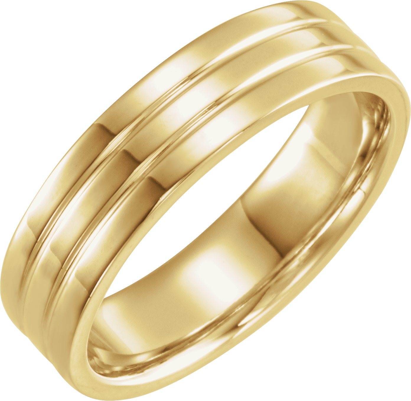 14K Yellow 6 mm Ridged Band Size 11.5