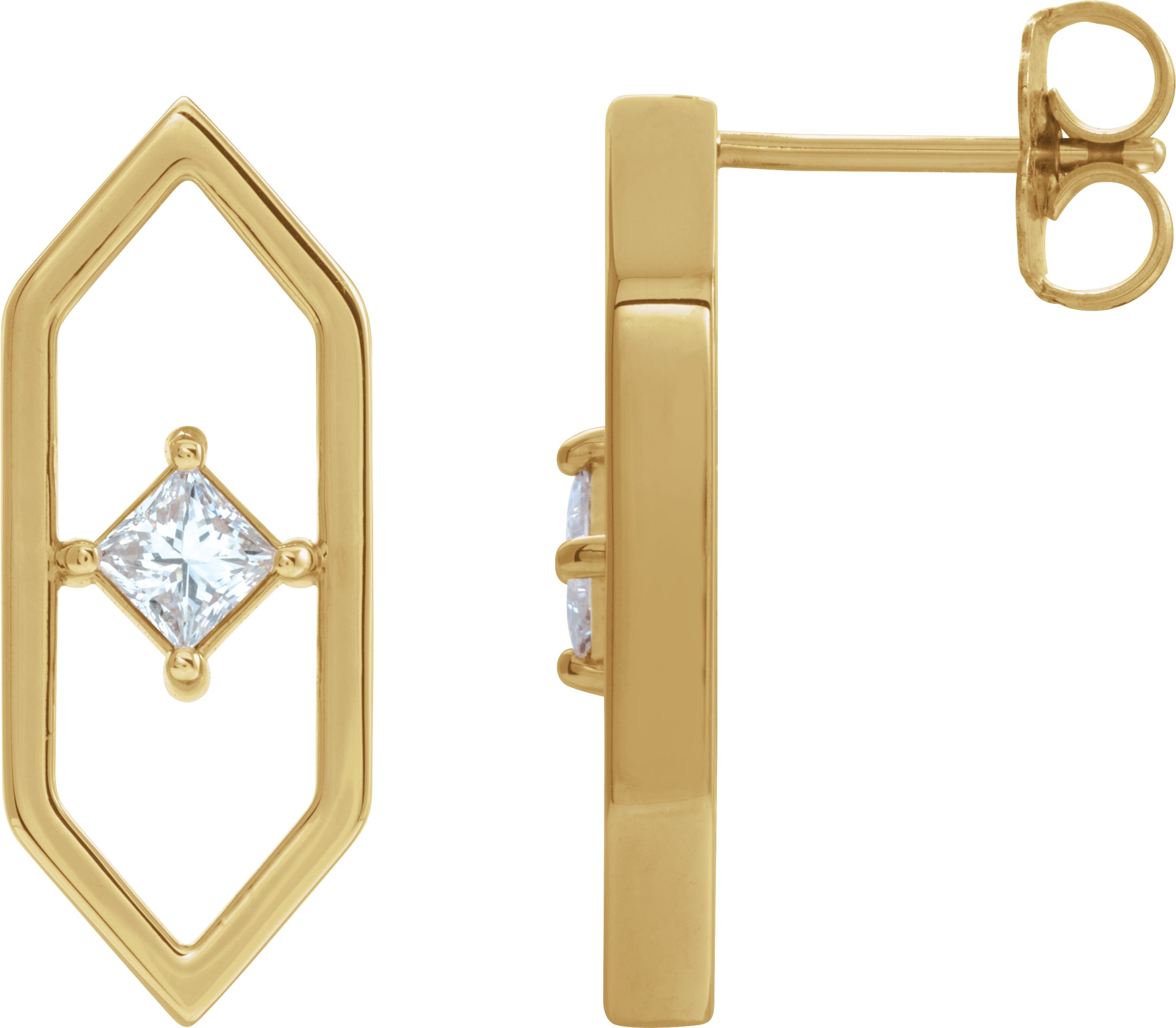 14K Yellow 1/3 CTW Natural Diamond Geometric Earrings