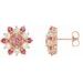 14K Rose Natural Pink Tourmaline & Natural Ethiopian Opal Cabochon Earrings