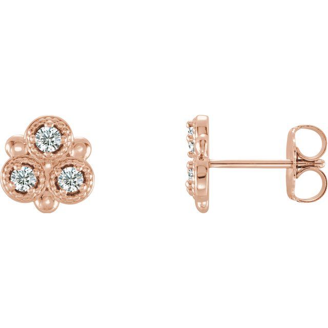 14K Rose 1/5 CTW Natural Diamond Earrings                       