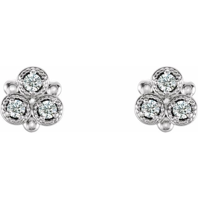 14K White 1/5 CTW Natural Diamond Earrings                       