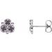 14K White Natural Alexandrite Three-Stone Earrings