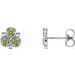 Sterling Silver Natural Peridot Three-Stone Earrings
