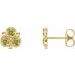 14K Yellow Natural Peridot Three-Stone Earrings