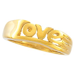 14K White Love Ring