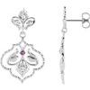 Sterling Silver and 14K White Ruby Dangle Earrings Ref 4929603