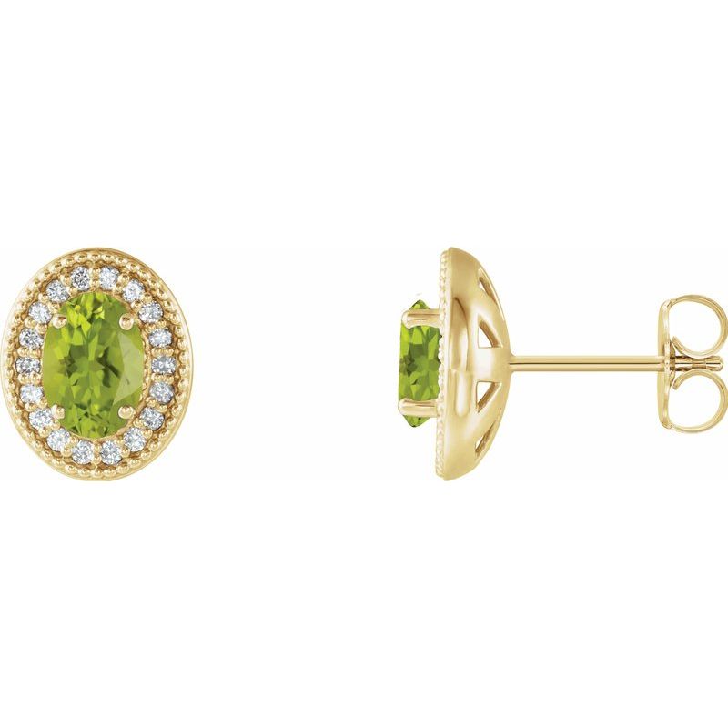 Oval 4-Prong Halo-Style Earrings