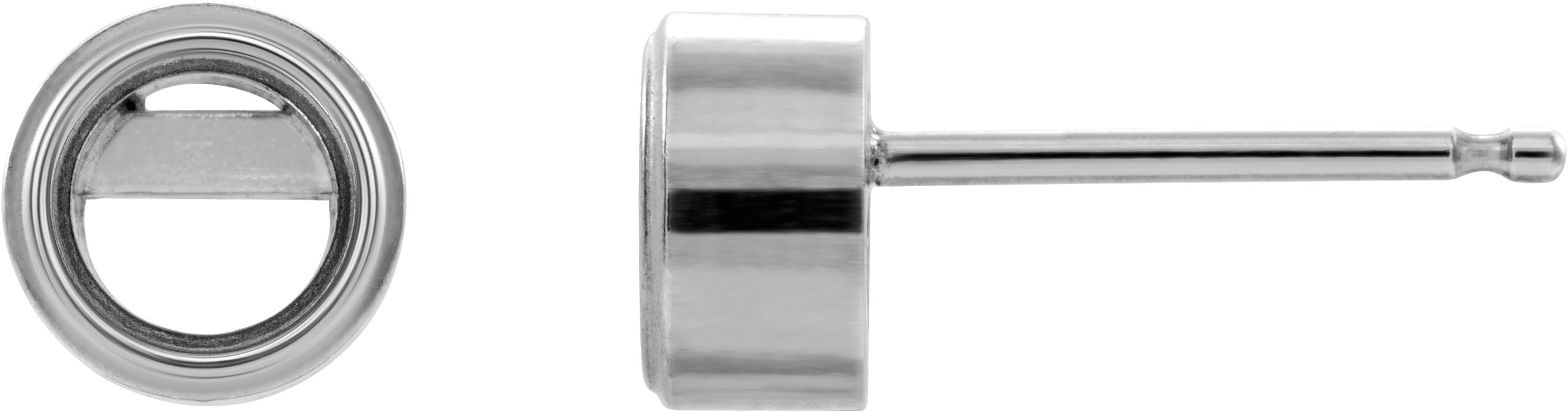 Round Bezel-Set Stud Earrings