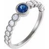14K White Blue Sapphire and .50 CTW Diamond Ring Ref 14604107