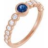 14K Rose Blue Sapphire and .50 CTW Diamond Ring Ref 14604108