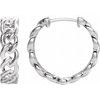 14K White 19.6 mm Chain Link Hoop Earrings Ref. 14023938