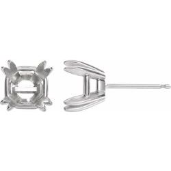 Asscher 4-Prong Split Claw Basket Earrings