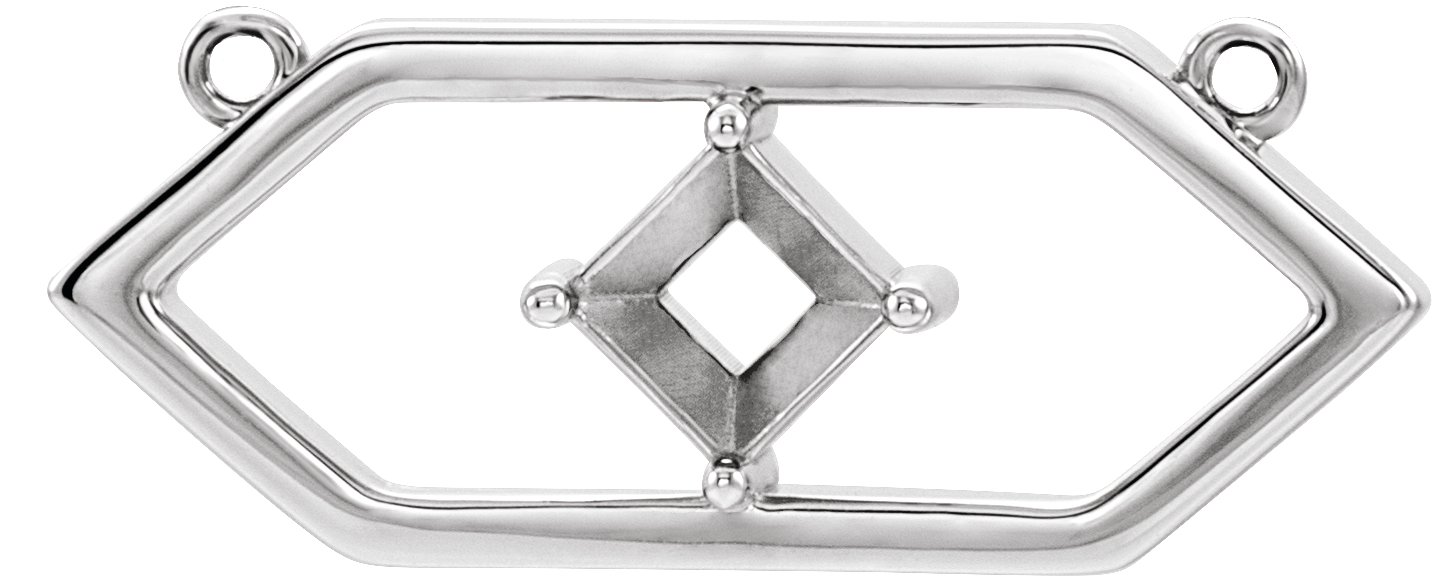 86965 / Pendant / Unset / Sterling Silver / None / Semi-Polished / Geometric Necklace Center Mounting