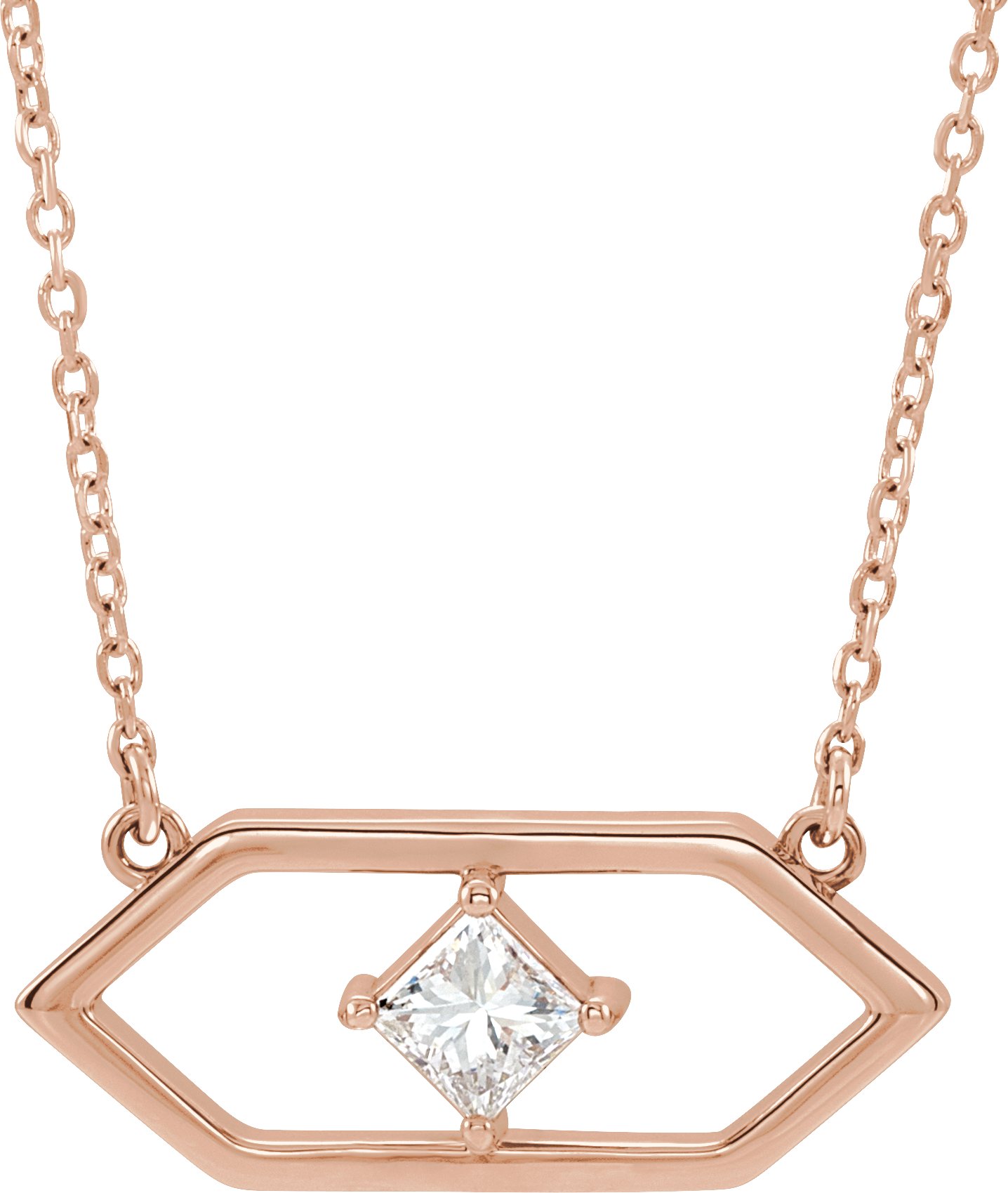 14K Rose .25 CTW Diamond Geometric 16 inch Necklace Ref. 15609149