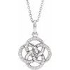 14K White .125 CTW Diamond Five Fold Celtic Necklace
